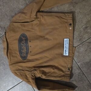 Men's Brown Jacket White owl cigar sz small- Rare